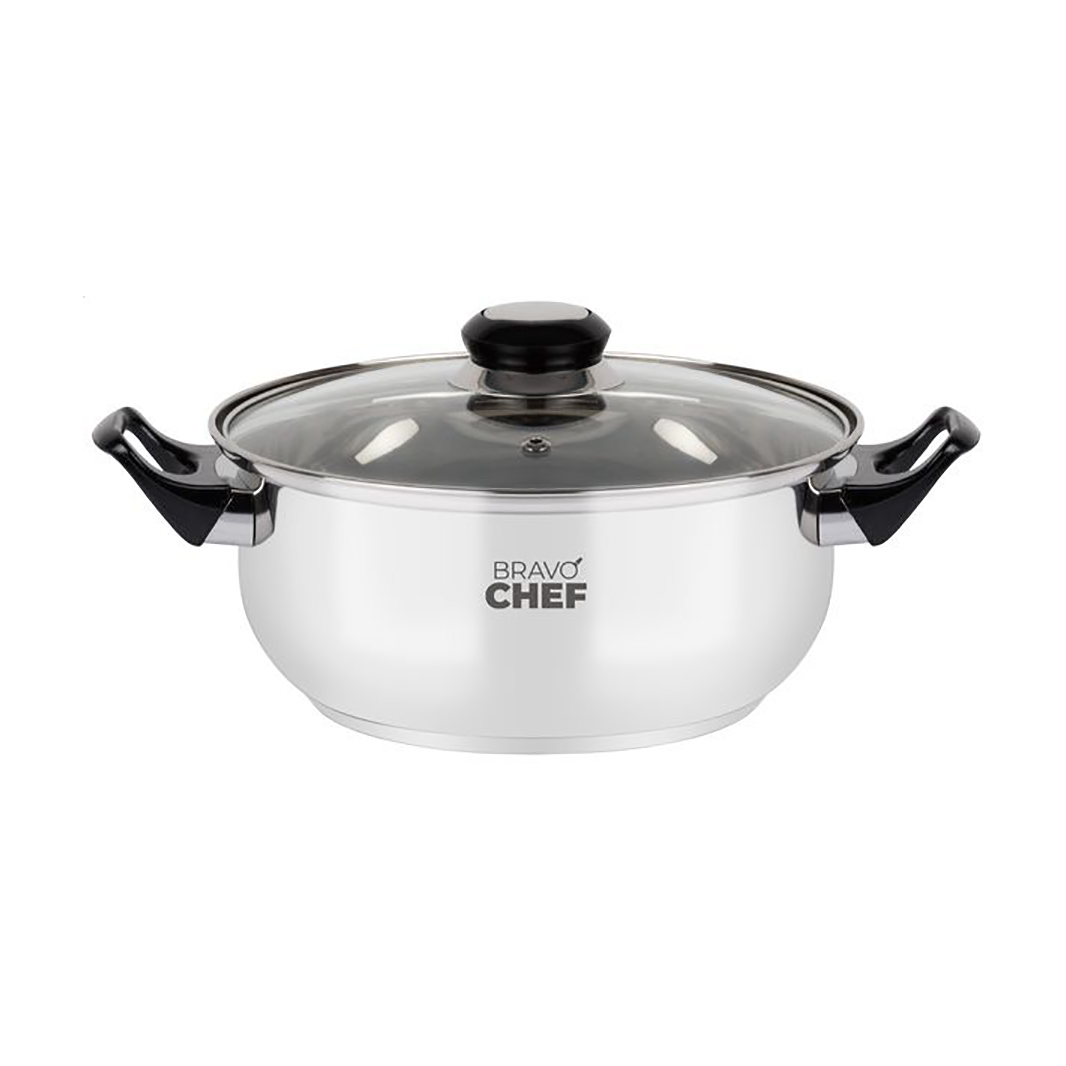 Каструля BRAVO CHEF з кришкою, з бакелітовими ручками, 24 см, 4.5 л (BC-2002-24)